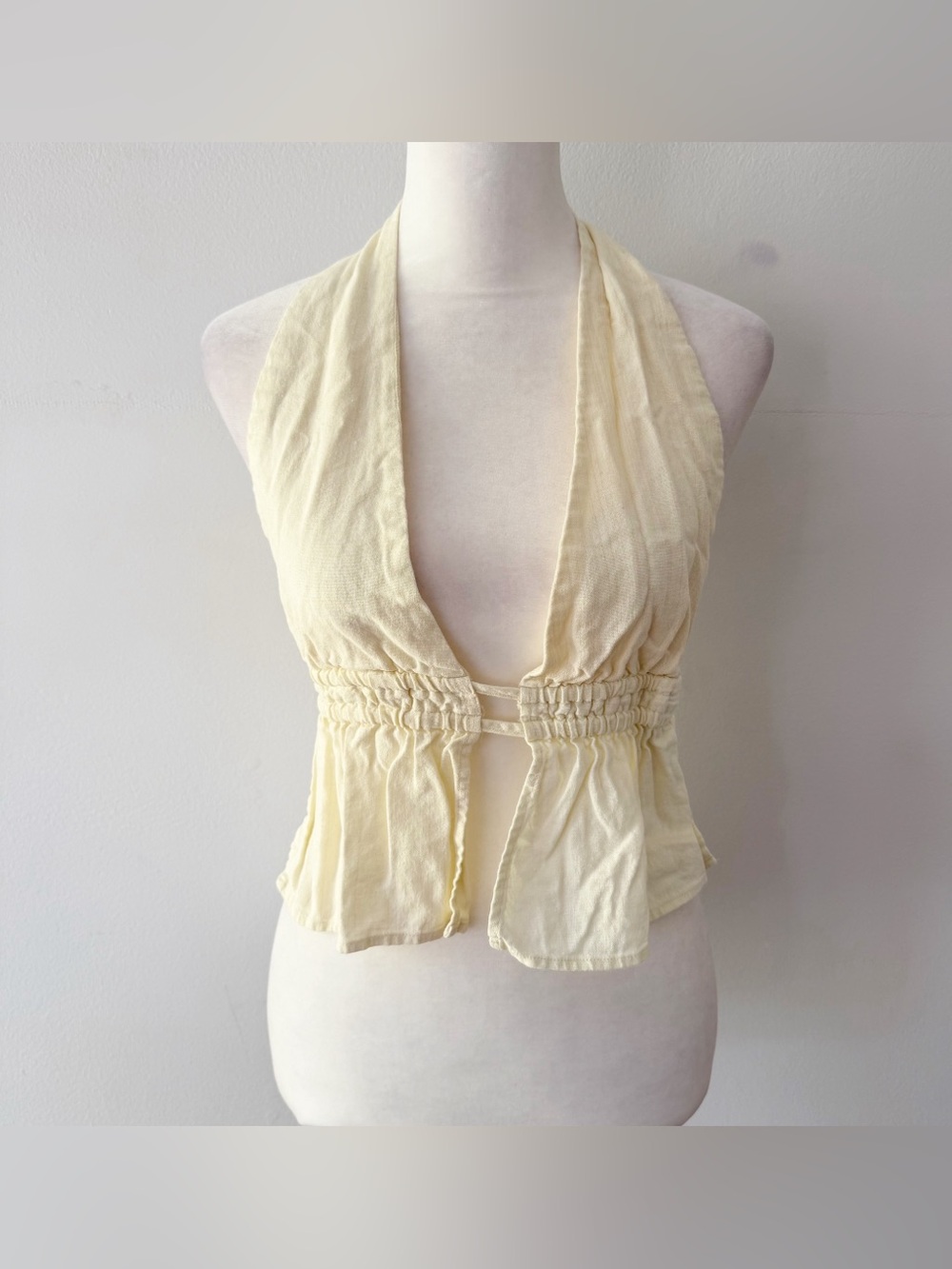 Glassons‎ Women Linen Blend Tie Back Tank Top Size 8 Beach Festival Resort Sexy